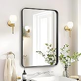 Rosynee Bathroom Mirror Over Sink - 24x36 Inch Black Rectangle Framed Matte Mirror for Bathroom, Rectangular Alumium Frame Mirrors Wall Mounted for Restroom, Farmhouse, Entryway, Hallway