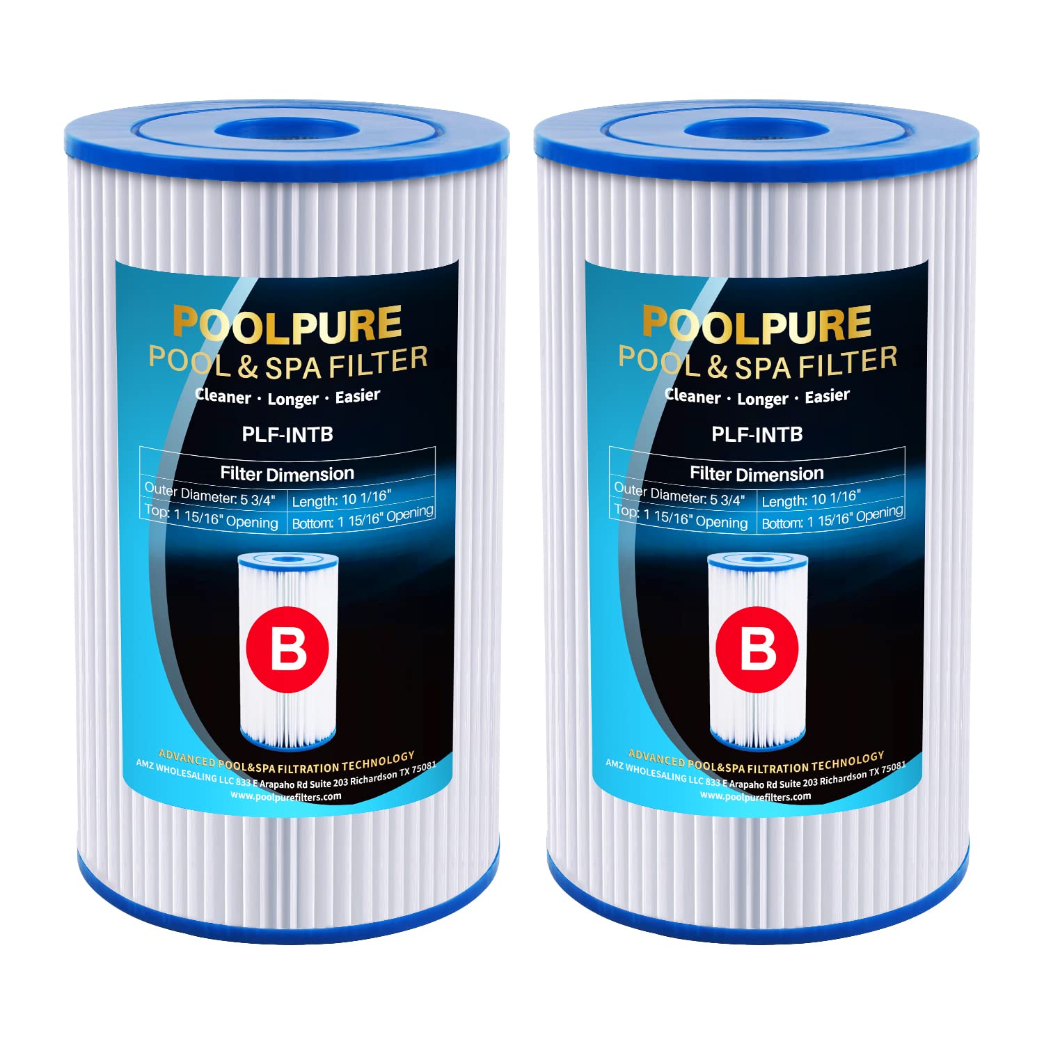 Photo 1 of POOLPURE Type B Replacement Pool Filter, Compatible with Intex 29005E Easy Set Swimming Pool Filter Cartridge, 2 Pack