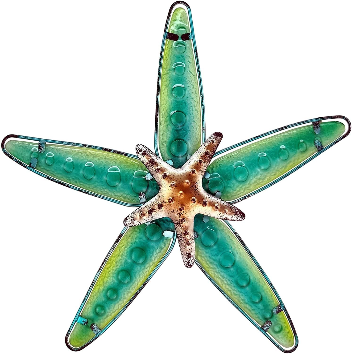 Plaques & Wall Art - JOYBee Starfish Wall Art Decor,Sea Life Nautical Home Decor,Beach Starfish Wall Art13.25inch*12.75inch, Decoration For Garden,Home,Patio,Kitchen,Bathroom, Coastal Decorations