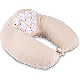 Kanjo Memory Foam Acupressure Neck Pillow - High Density Memory Foam Core - Travel Accessory Pillow - Relieves Neck Pain and Back Pain - Includes Carry Bag
