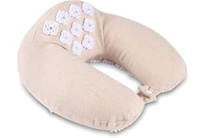 Kanjo Memory Foam Acupressure Neck Pillow - High Density Memory Foam Core - Travel Accessory Pillow - Relieves Neck Pain and Back Pain - Includes Carry Bag - FSA & HSA Eligible