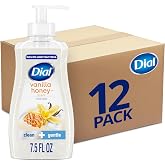 Dial Liquid Hand Soap, Vanilla Honey, 7.5 fl oz, Pack of 12 | Gentle on skin, creamy lather, clean rinsing formula, includes 12 bottles, vanilla honey scent, cream form
