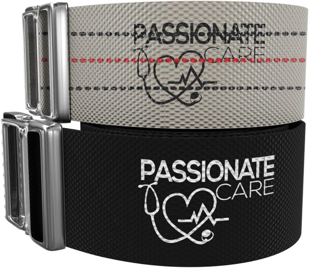 Transfer Belt - 2 for 1 Physical Therapy Gait Belt with Metal Buckle. 60 inch Beige Plus a Bonus 70 inch Black Strap. Never Worry About Having The Wrong Size Or Equipment Again.