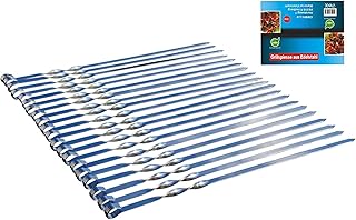 Grill Spieße Schaschlikschpieße Schampur aus Edelstahl Grillspieß Fleischspieße Kebab Grillzubehör für Mangal Grillbesteck (20 Stück 50 cm)