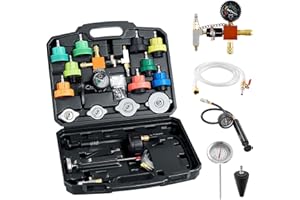 VEVOR Coolant Pressure Tester Kit, 28Pcs Radiator Vacuum Refill Kit with 4 Adapters, Universal Fit, Automotive Cooling System