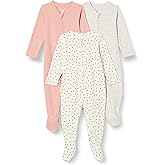 Amazon Essentials Unisex Babies' Footed Sleep and Play, Pack of 3