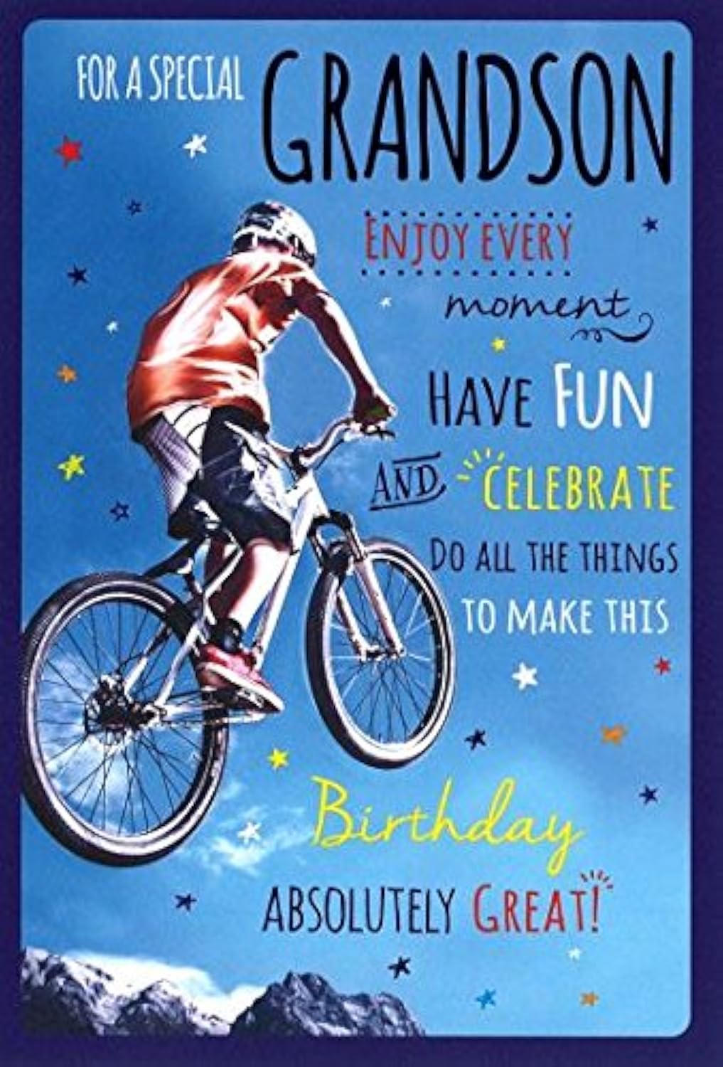 Grandson Birthday Card - (ICG-8598) - Bike - Photographic Range - Foil Finish