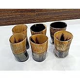 Medieval Handcrafted Viking Drinking Horn Mug Beer Glasses Authentic Mead horn Cup/Stein Shot Glass Beer Wine Drinking Glass Polished (Black Natural, Set Of 6) Rustic Vintage Home Decor Gifts