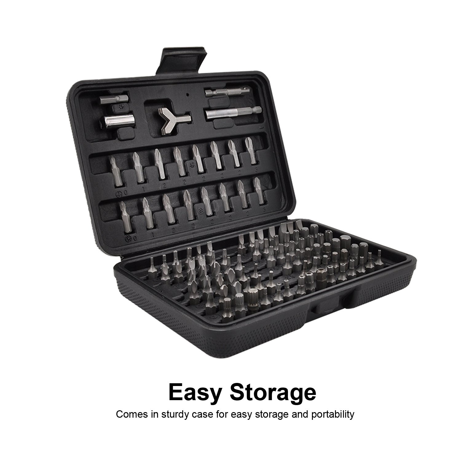 Powerland Bit de sécurité Premium Set de 100 pièces en acier au chrome vanadium Kit-Tamper Security Set PS001