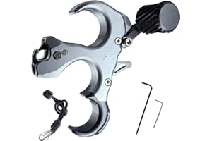 xxiaojun Compound Bow Aid Releaser with Wrist Straps and Adjustment Tool,Archery Release Aids with 3 Thumb Release Adjustable,Aluminum Alloy Aids.for Left and Right Handers.