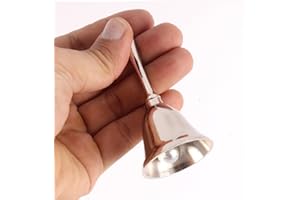 HANDCRAFTED TRADING CO. Loud Solid Brass Hand Bell Wedding Bells Call Bell Chrome