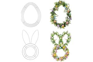 U-Vathing 2PCS Black Iron Easter Egg Rabbit Wreath Frames,Metal Garland DIY Craft Project Indoor Outdoor Holiday Hanging Deco