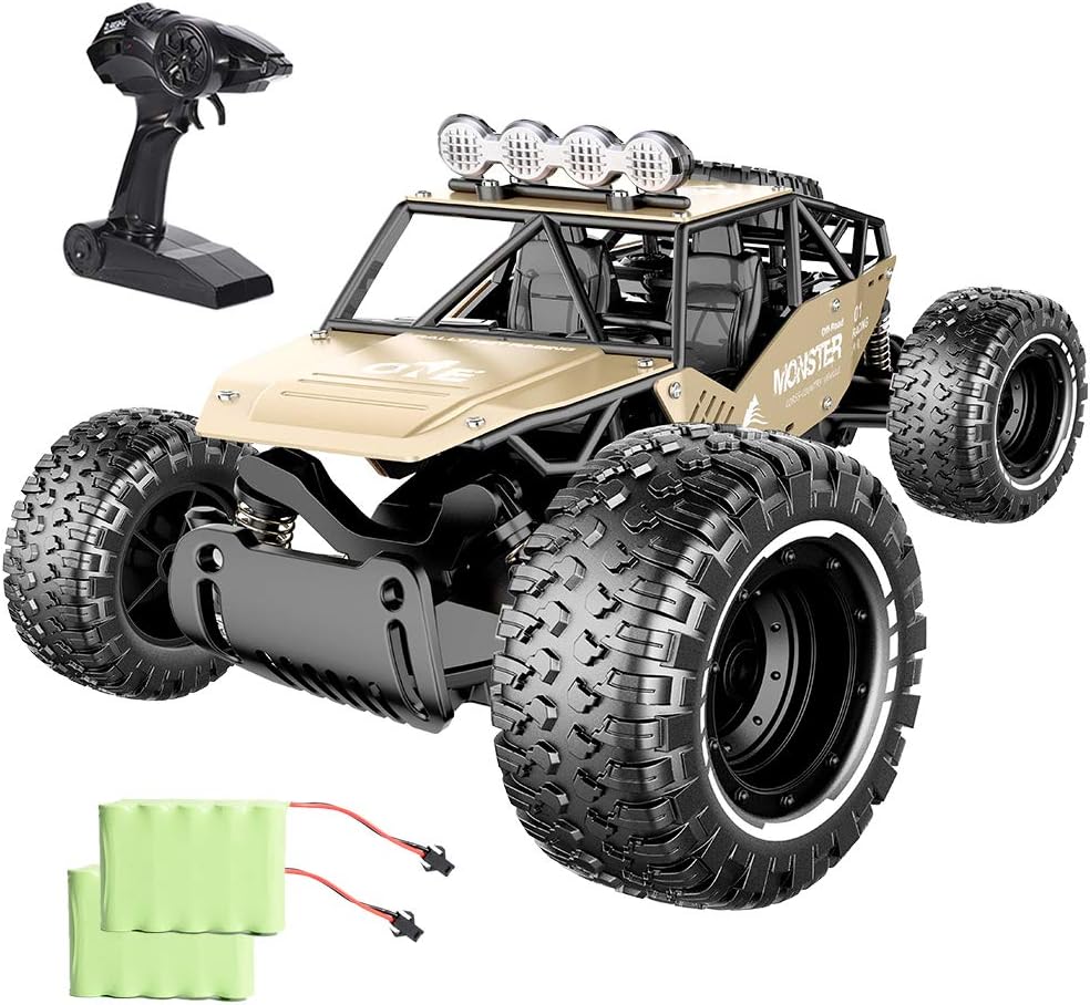Jaysompro RC Cars-1:14 Scale 2WD High Speed 20KM/h All Terrains Remote Control Car with Two Rechargeable Batteries-Road Monster Truck for Boys and Adults: Toys & Games