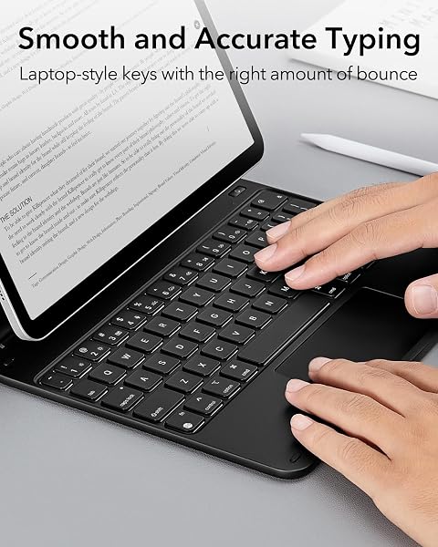 ESR IPAD AIR 11 INCH CASE WITH KEYBOARD (M3/M2, 2025/2024), IPAD PRO 11 (4TH/3RD/2ND/1ST GEN) & AIR 5/4TH MAGIC KEYBOARD CASE, EASY-SET FLOATING CANTILEVER STAND, PRECISION MULTI-TOUCH TRACKPAD, BLACK