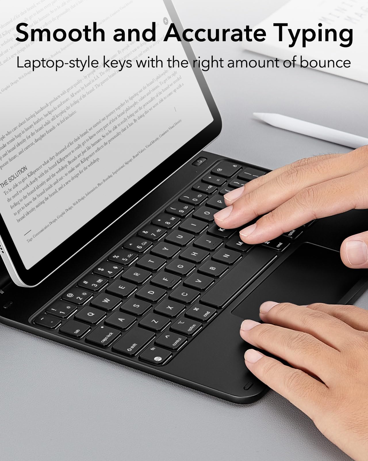 ESR iPad Air 11 inch Case with Keyboard (M3/M2, 2025/2024), iPad Pro 11 (4th/3rd/2nd/1st Gen) & Air 5/4th Magic keyboard Case, Easy-Set Floating Cantilever Stand, Precision Multi-Touch Trackpad, Black