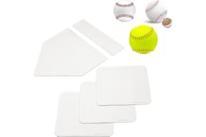 PRAOUTSAD 5 Piece Baseball Base Set + 9" Baseballs + 12" Softballs - Safe Training Throwing, Pitching, Hitting, Catching and Batting Practice - Perfect Baseball Gifts