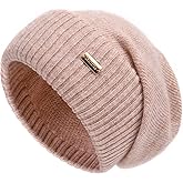 jaxmonoy Slouchy Beanies for Women Winter Lightweight Ladies Knit Hat Cuffed Soft Warm Slouch Beanie Cap - Brown