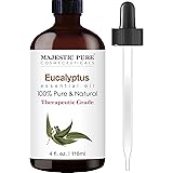 MAJESTIC PURE Eucalyptus Essential Oil, Therapeutic Grade, Pure and Natural Premium Quality Oil, 4 fl oz