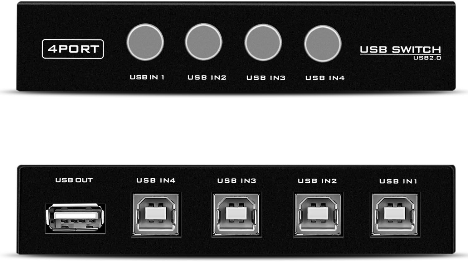 TNP 4 Ports USB 2.0 Sharing Switch Box - Manual Share Switcher Adapter Adopter Splitter Hub Selector for PC Computer Scanner Printers Projector Camera and Keyboard with USB-A Interface: Computers & Accessories