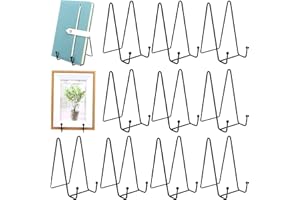 craftshou 12 Pack 6 inch Plate Stands for Display Iron Plate Holders Easel Display Stand Metal Wire Frame Holder for Decorati