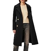 OTU Vibe Women's Winter Double-Breasted Long Overcoat, Classic Trench Coat, Casual Notch Lapel Outwear