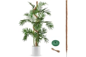 NATSUKY Moss Pole, 63 Inch Bendable Moss Pole for Plants Monstera, Moss Poles for Climbing Plants, Handmade Coco Coir Pole Plant Sticks Support Plant Stakes for Indoor Plants to Grow Upwards