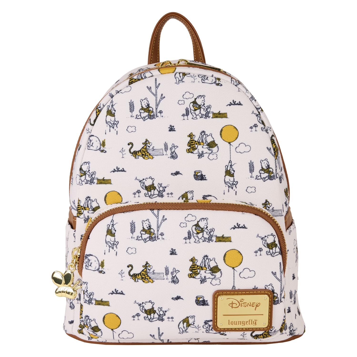 Photo 1 of Loungefly Disney Winnie the Pooh Canvas Line Drawing Womens Double Strap Shoulder Bag Purse
