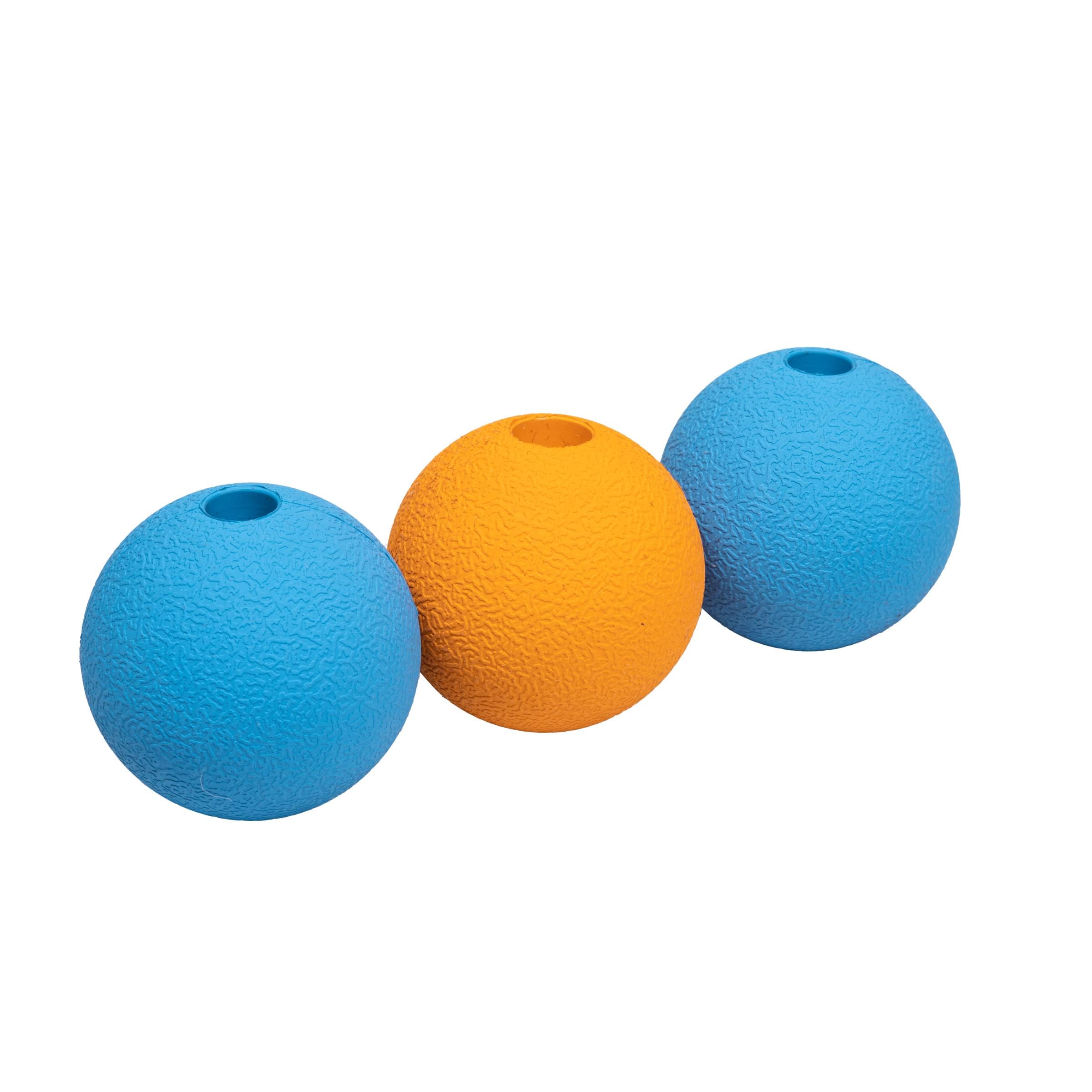 Photo 1 of Amazon Basics Dog Toys, Interactive Supreme Rubber Balls, (Pack of 3), 2.5 inch, Blue, Orange