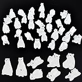 32 Pieces Luminous Mini Polar Bear Resin Animals for Dollhouse Fairy Garden Birthday Decorations