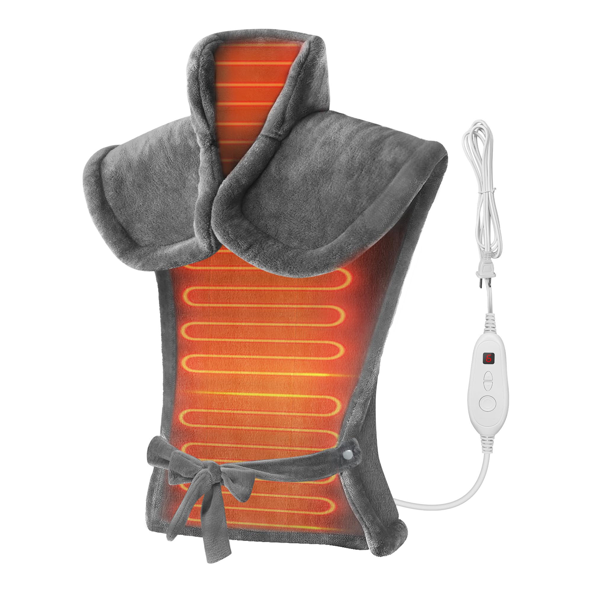 Photo 1 of Snailax Heating Pad for Neck and Shoulders and Back, Large Heating Pad for Neck and Shoulders, Electric Heated Wrap, 6 Heat Settings & Auto Shut Off, Washable,Gifts