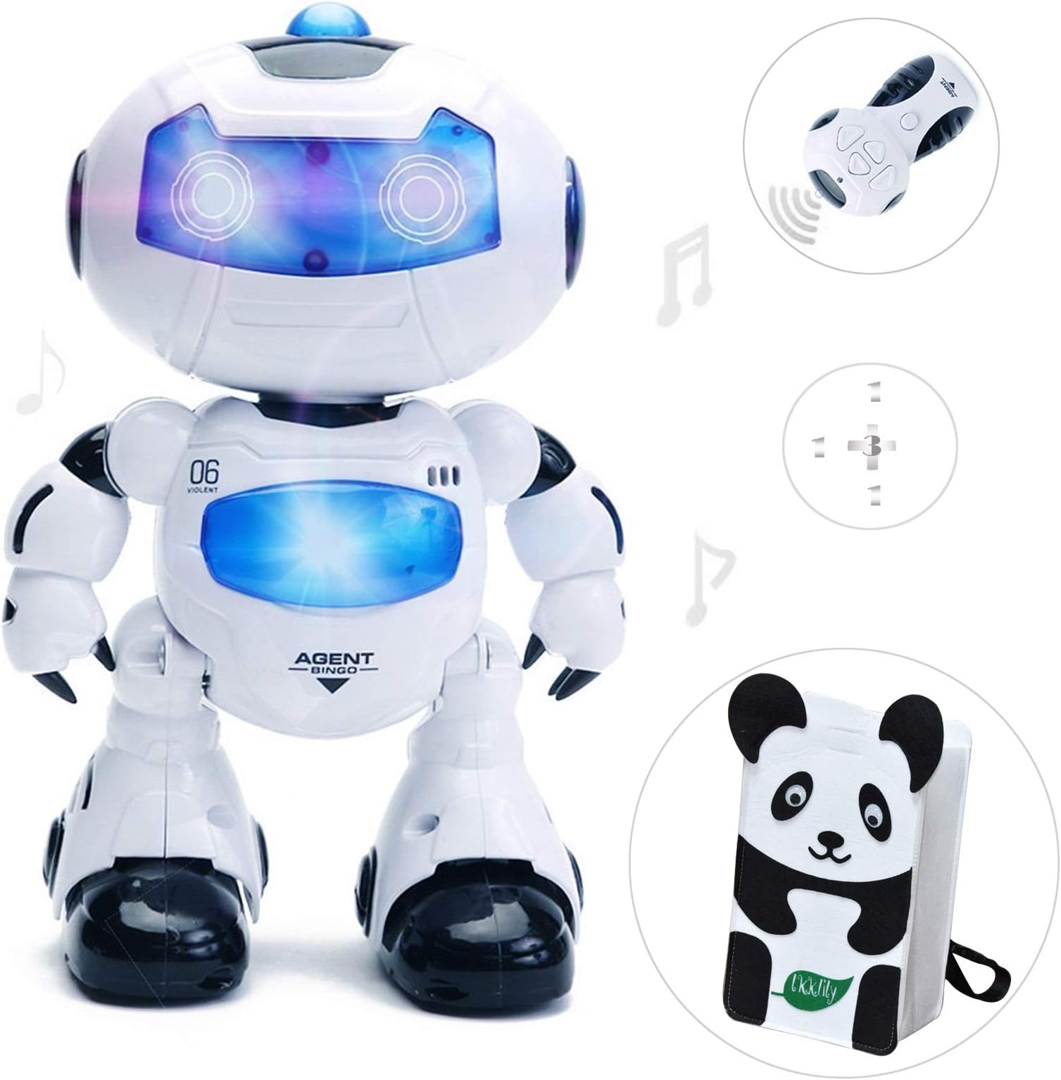 LKKLILY Remote Control Robot RC Robot Intelligent & Charismatic Dancing with Music and Lights for Children, Disco & Cheering Flasing Eyes and Chest