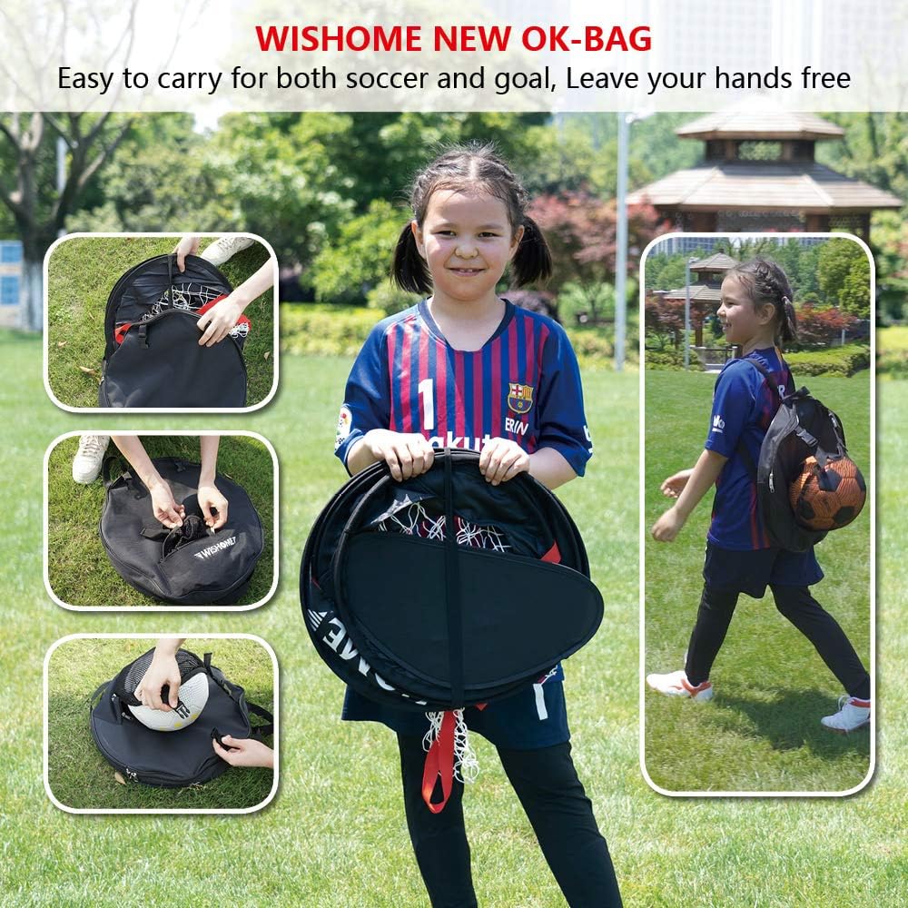 WISHOME 4ft Foldable Kids Pop-Up Soccer Goals for Backyard Outdoors Portable Square Soccer Net with Carrying Bag Practice Training Sports Toys Gift for Kids (Set of 2) : Sports & Outdoors