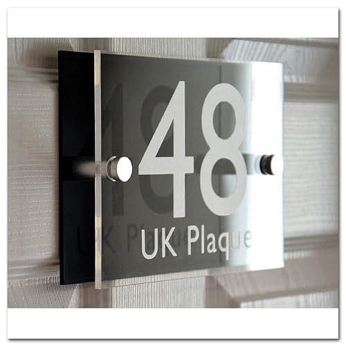 Acrylic house sign plaque nameplate door number street personalised
