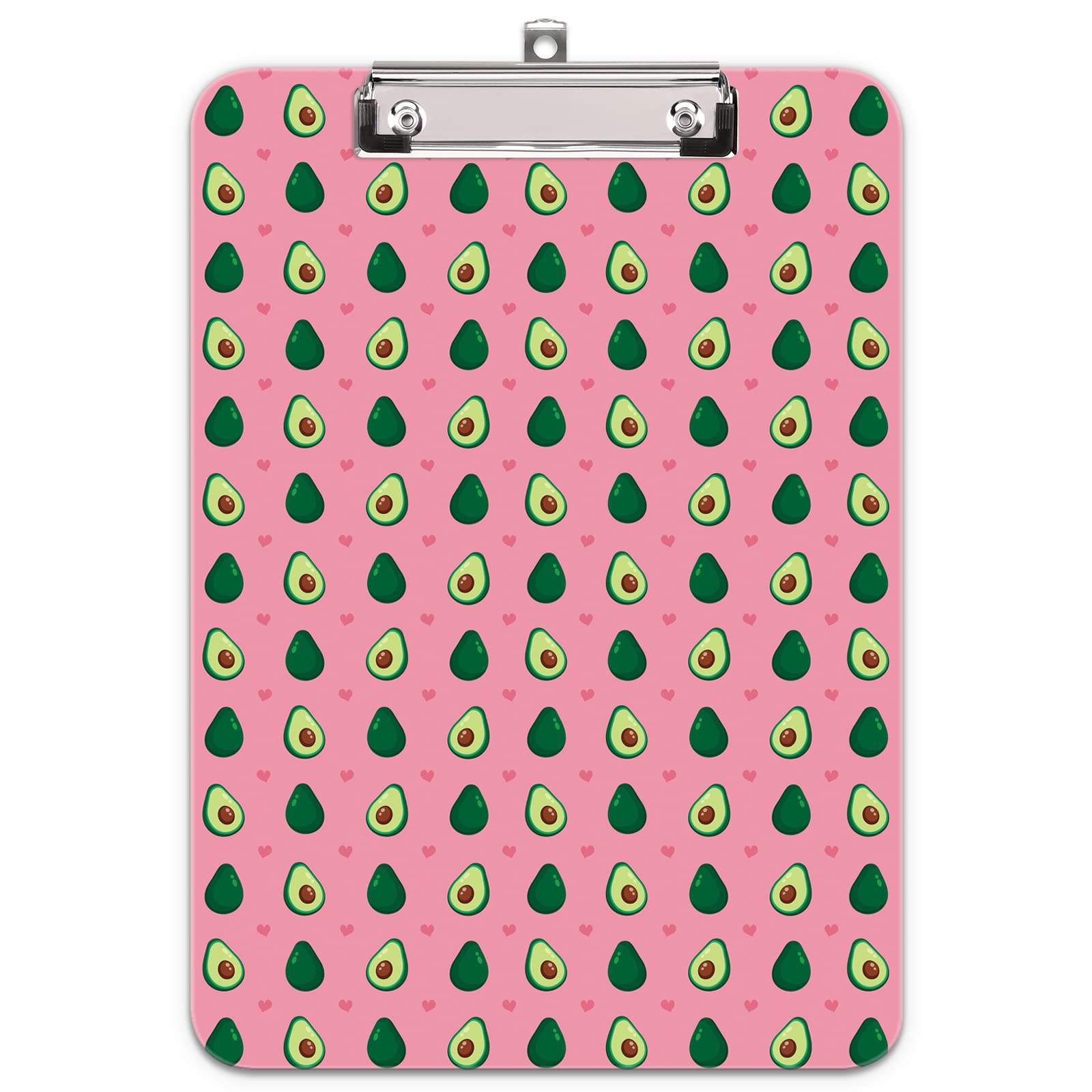 Hnogri Plastic Clipboard A4, Fashion Design A4 Letter Size Clipboards & Forms Holders for Office Supplies Lawyers,School Students and Kids, Low Profile Clip Cute Clipboard Folder, Avocado