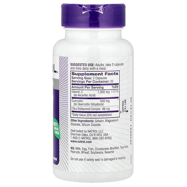 NATROL QUERCETIN – 500 MG – 50 CAPSULES