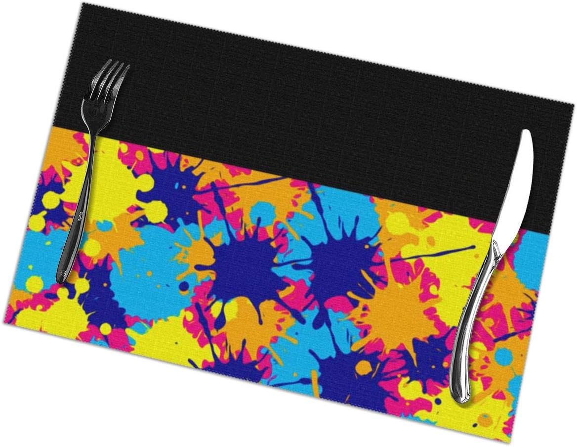 EU Placemat Flower Printing 5 Placemats for Dining Table