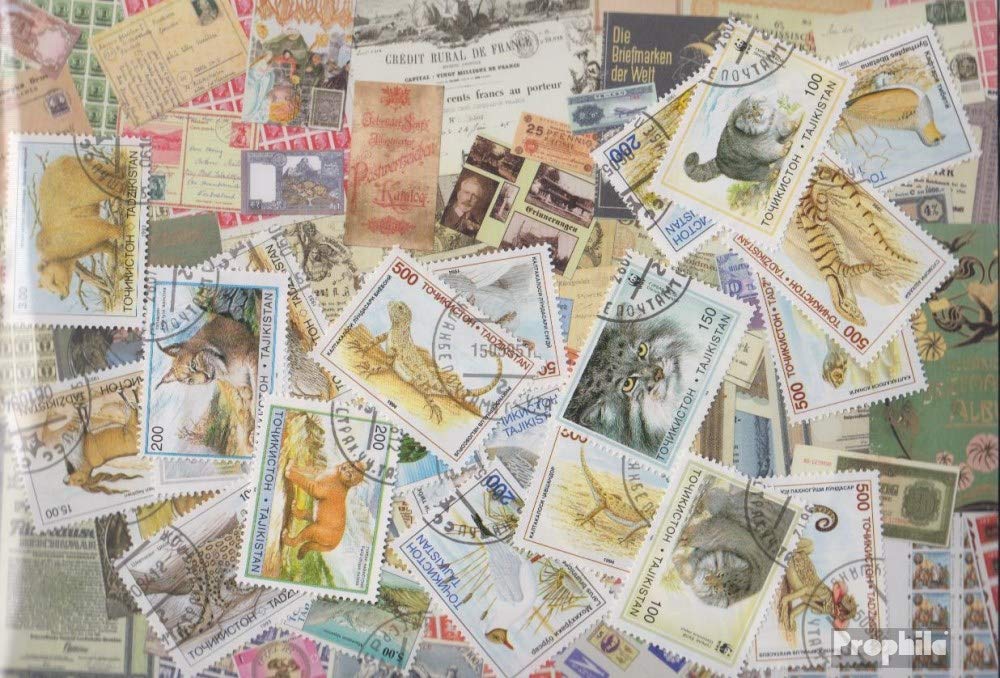 Prophila Collection Tajikistan 25 various stamps (Stamps for collectors)