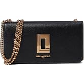 KARL LAGERFELD Paris Women's Kosette Wallet Crossbody, Black/Gold, One Size