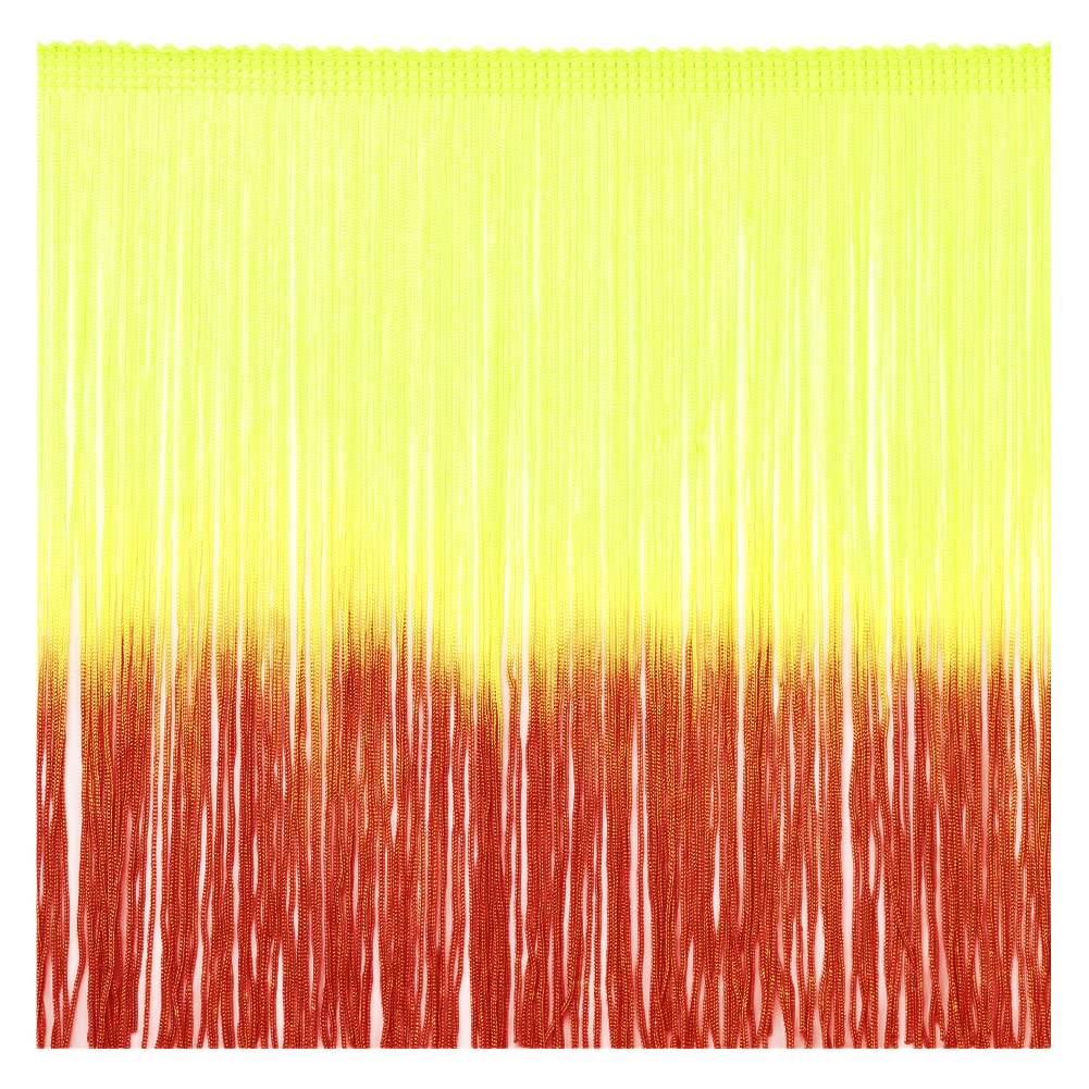 Fringe Trim Tassel 8inch Wide 2 Yards Long for Clothes Accessories Latin Wedding Dress DIY Decoration (4-Yellow/Orange) — image 1