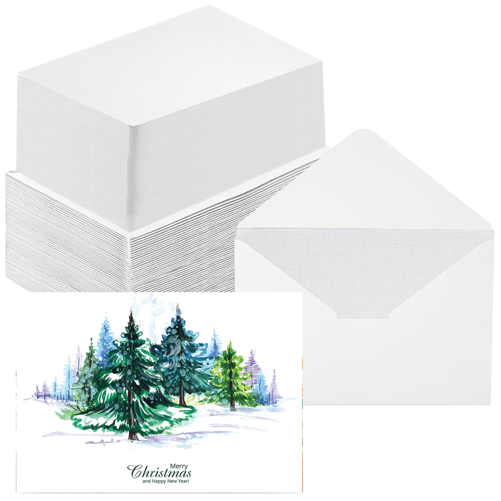 Photo 1 of 120 Set Blank Watercolor Cards with Envelopes 4x6 Inch, 140lb/300GSM Single Blank Watercolor Postcard White Envelopes Heavyweight Cotton Cards DIY Painting for Wedding Invitation Greeting Thank You