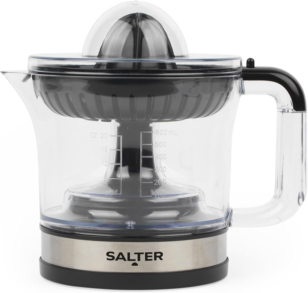 Salter Electric Fruit Juicer Citrus Press 600ml BPA Free Cones Pulp Control