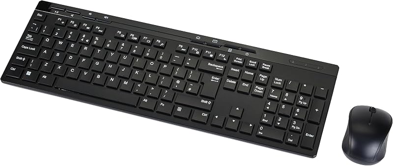 Amazon Basics Full-Sized Wireless Keyboard and Mouse Combo 2.4 GHz UK