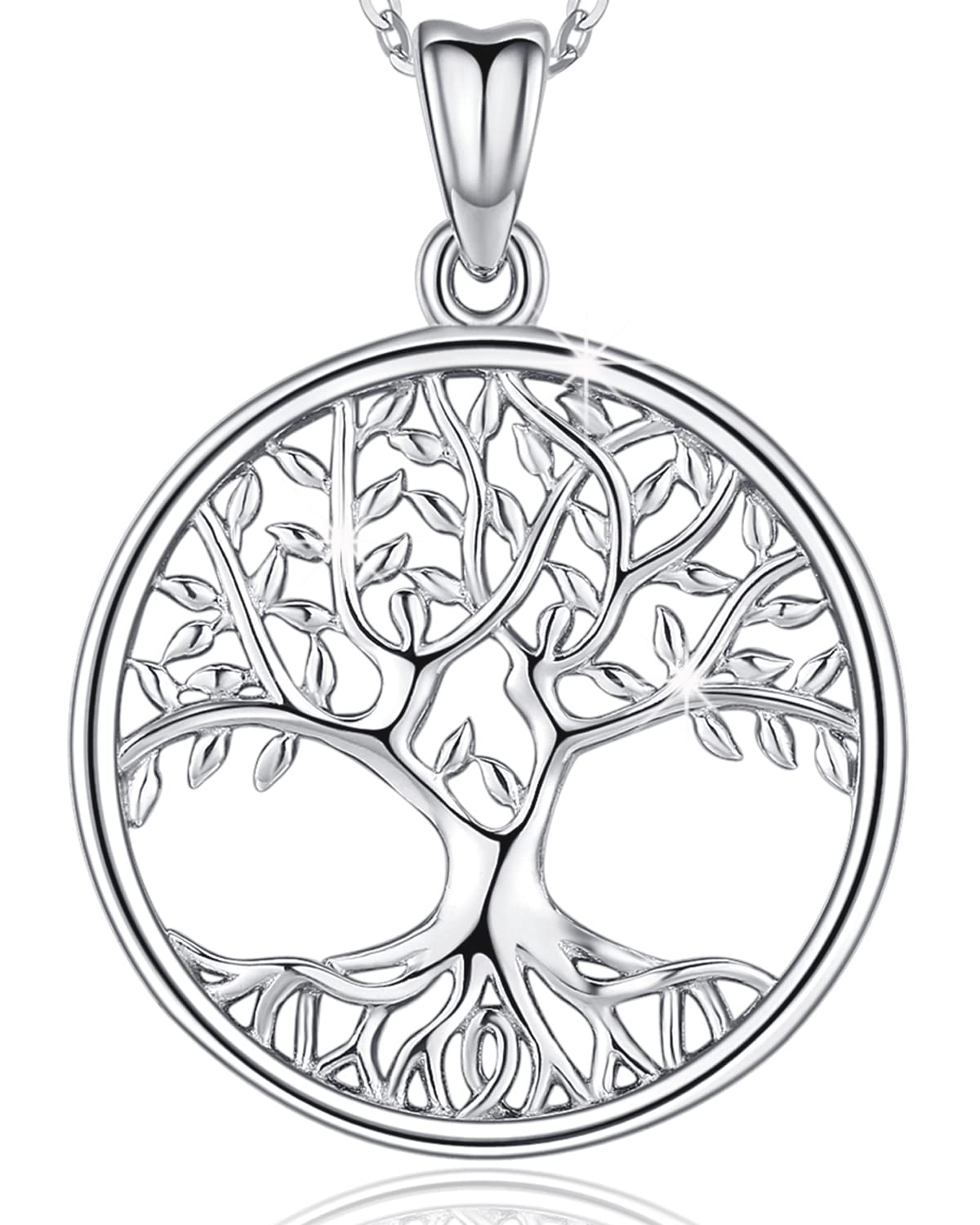 Aniu Tree of Life Necklace for Women 925 Sterling Silver Pendant Necklace Personalised Silver Jewellery Gifts for Mum Girlfriend Wife Birthday Gifts โ image 1