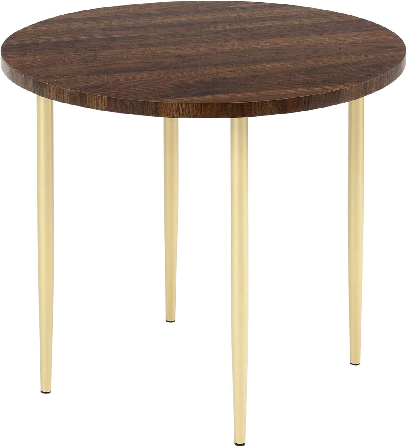 Walker Edison Furniture Company 3 Piece Modern Round Nesting Coffee Table Set Living Room Accent Ottoman Storage Shelf, Set of 3, Dark Walnut: Furniture & Decor