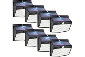 PEASUR Solar Lights Outdoor, [138 LED/8 Packs] Solar Motion Sensor Security Lights with 3 Lighting Modes Solar Wall Lights Waterproof Solar Powered Lights Outside for Garden Fence Yard Deck Garage