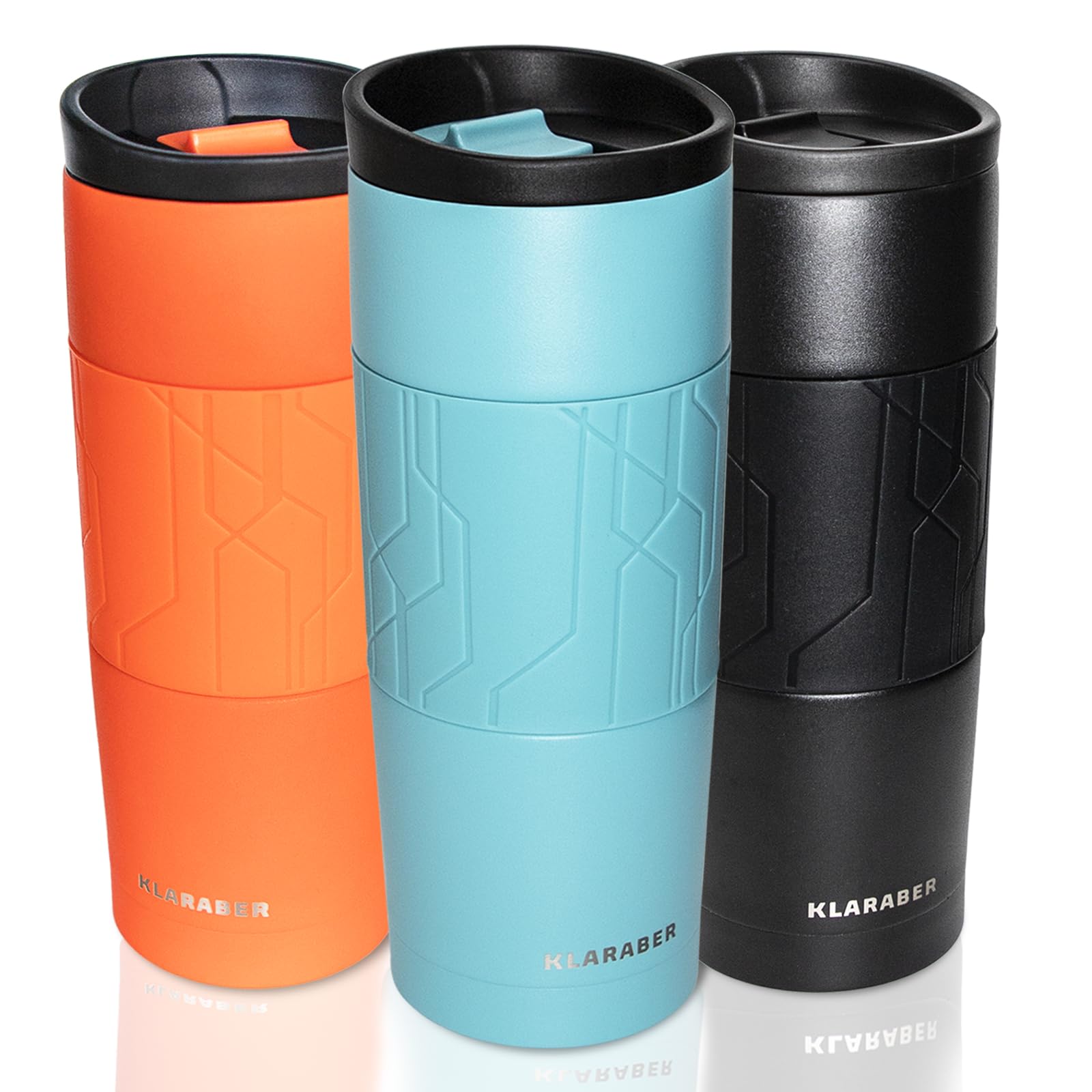 Coffee Cup Travel Mug, Insulated Travel Coffee Cup, Reusable Coffee Cups, Double Wall Stainless Steel Travel Mug for Hot & Cold Drinks, 480ml / 16oz (Blue)