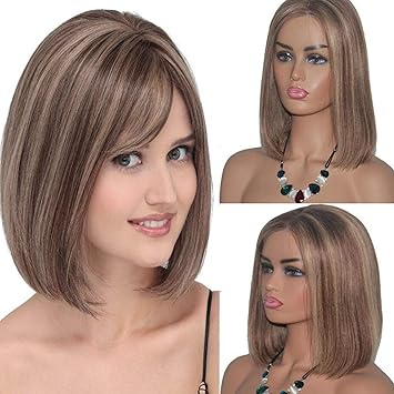 Amazon Com Short Ombre Human Hair Wigs Brazilian Bob Wig For