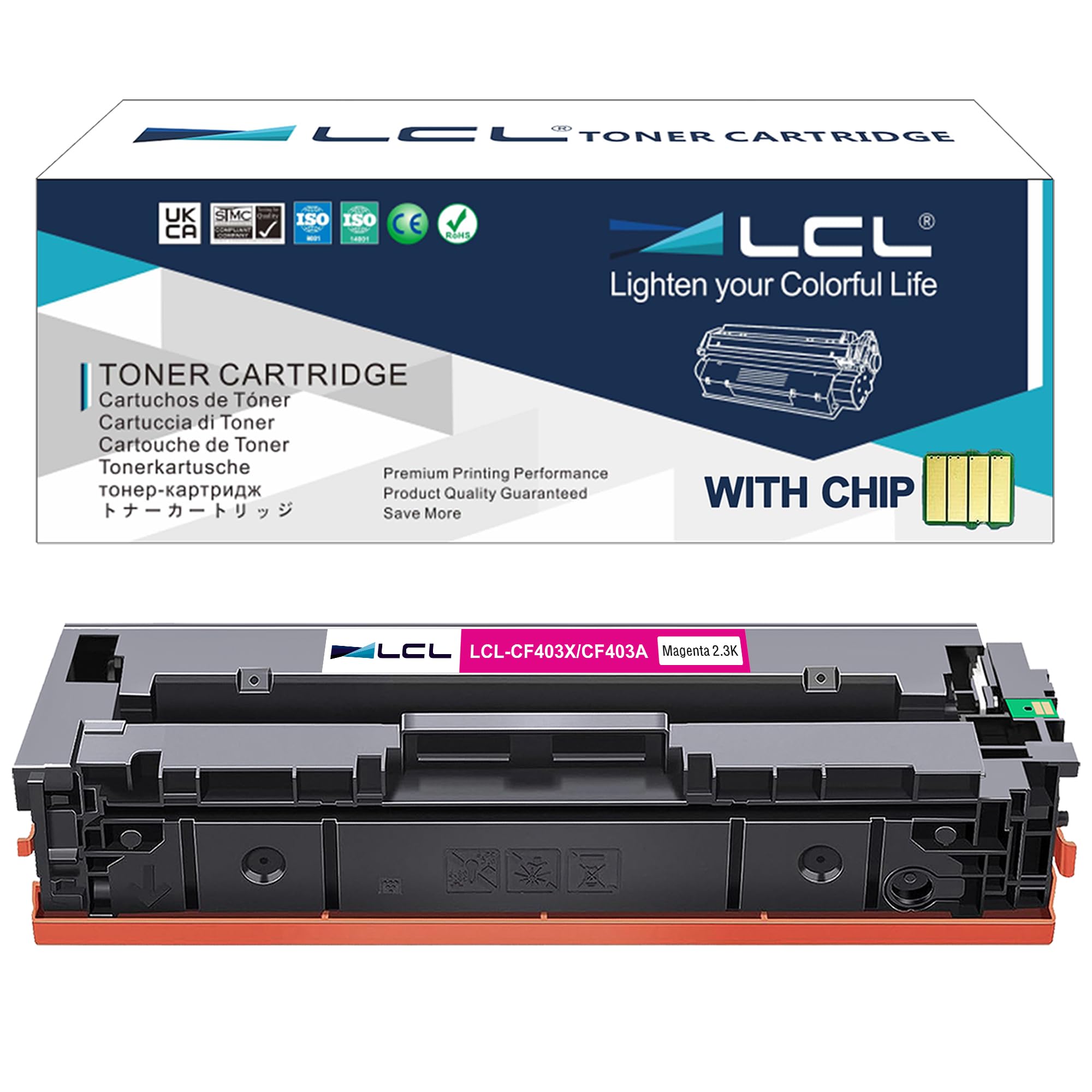 LCL 201A 201X CF403A CF403X 2300pages Compatible Toner Cartridge Replacement for HP Color LaserJet Pro M252 M252dw M252n HP Color LaserJet Pro MFP M274 M274n M277 M277dw M277n MFP-M277c6 1PK