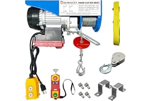 Dremvoist Electric Hoist,1320lbs Electric Hoist with Remote Control,110v Electric Hoist Winch Wireless/Wired 2 in 1,33/65.6FT Lifting Height,for Construction Site,Factories,Garage,Warehouses, Attic