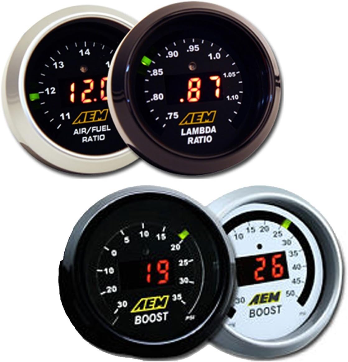 AEM 2 Gauge Display Set UEGO WideBand A/F Ratio Gauge (304110